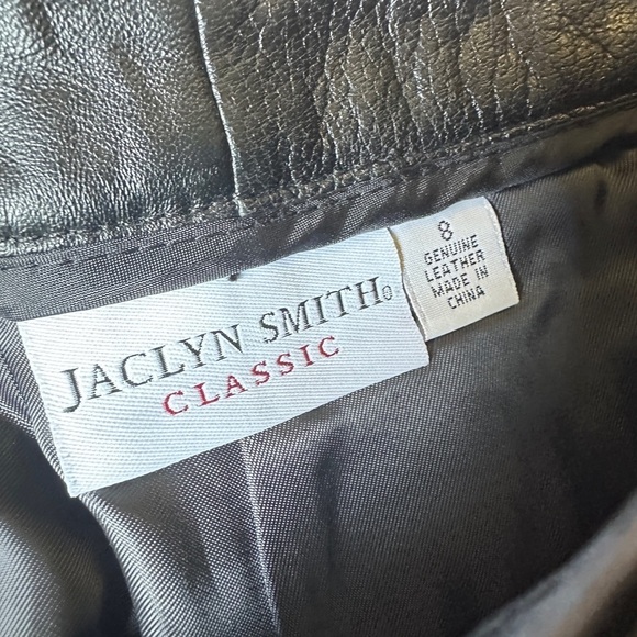 Jaclyn Smith Black Leather Straight Leg Pants size 8 - Picture 13 of 15
